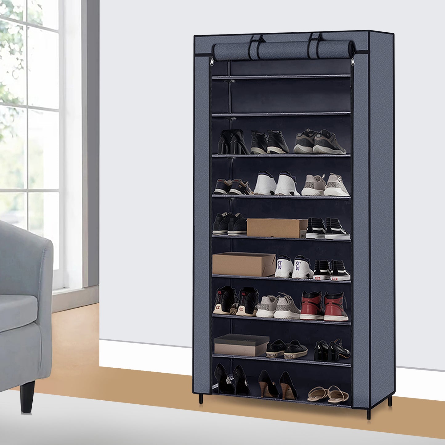 Non-woven Fabric Foldable Shoe Rack, Single Raw and Multi-layer