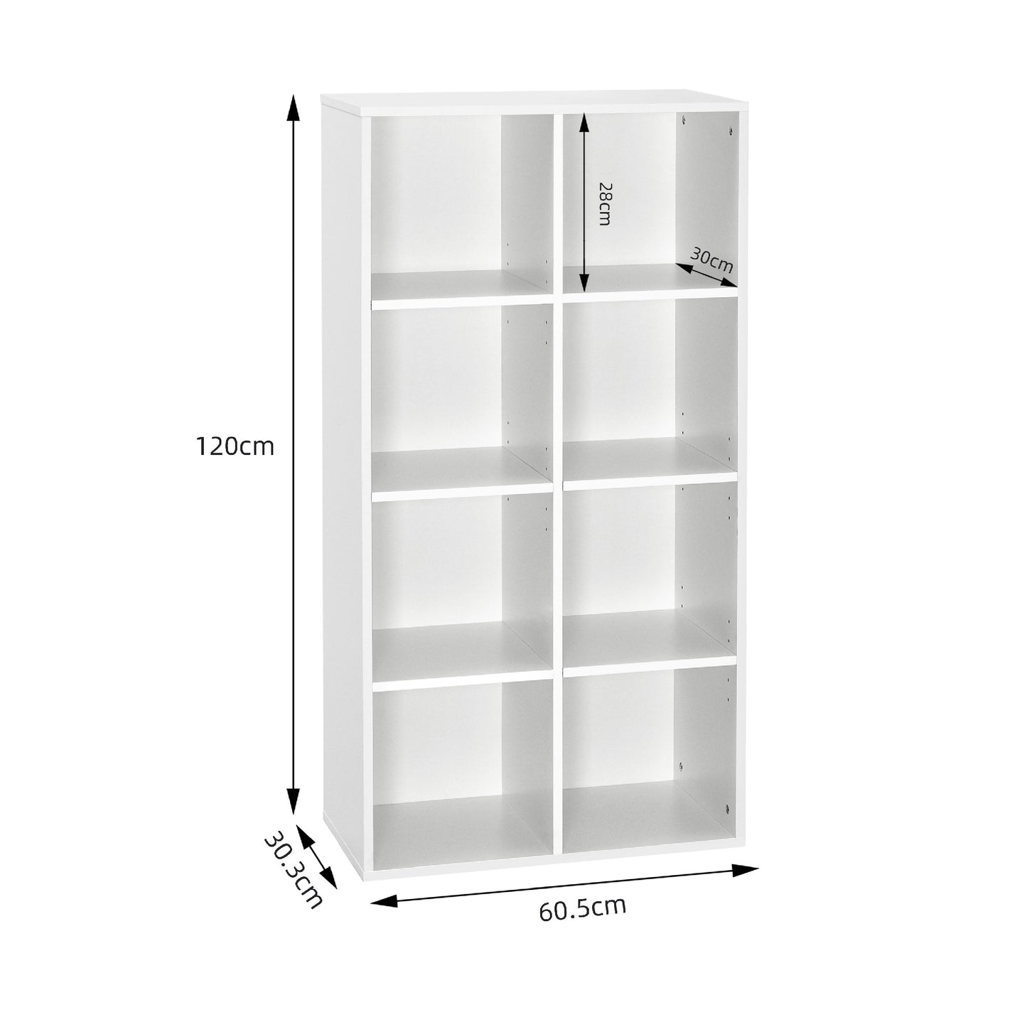 Modern Bookcase,8 Opening Storage Cubes