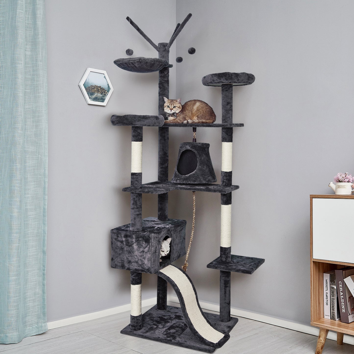 Cat Scratching Tree,Large Size, Seven Levels of Different Heights