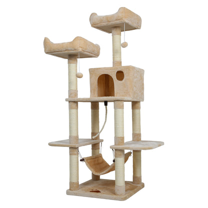 Cat Scratching Tree, Middle Size, with Looking Platforms and Hammock