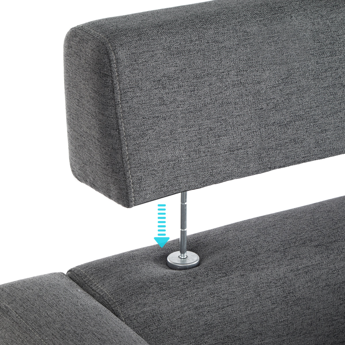 Modern Armchair, Dark Grey Color, Solid Wood Frame Inside