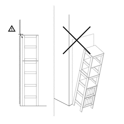Simple Bathroom Cabinet, White Color, The Upper Open Space, 2 Drawers