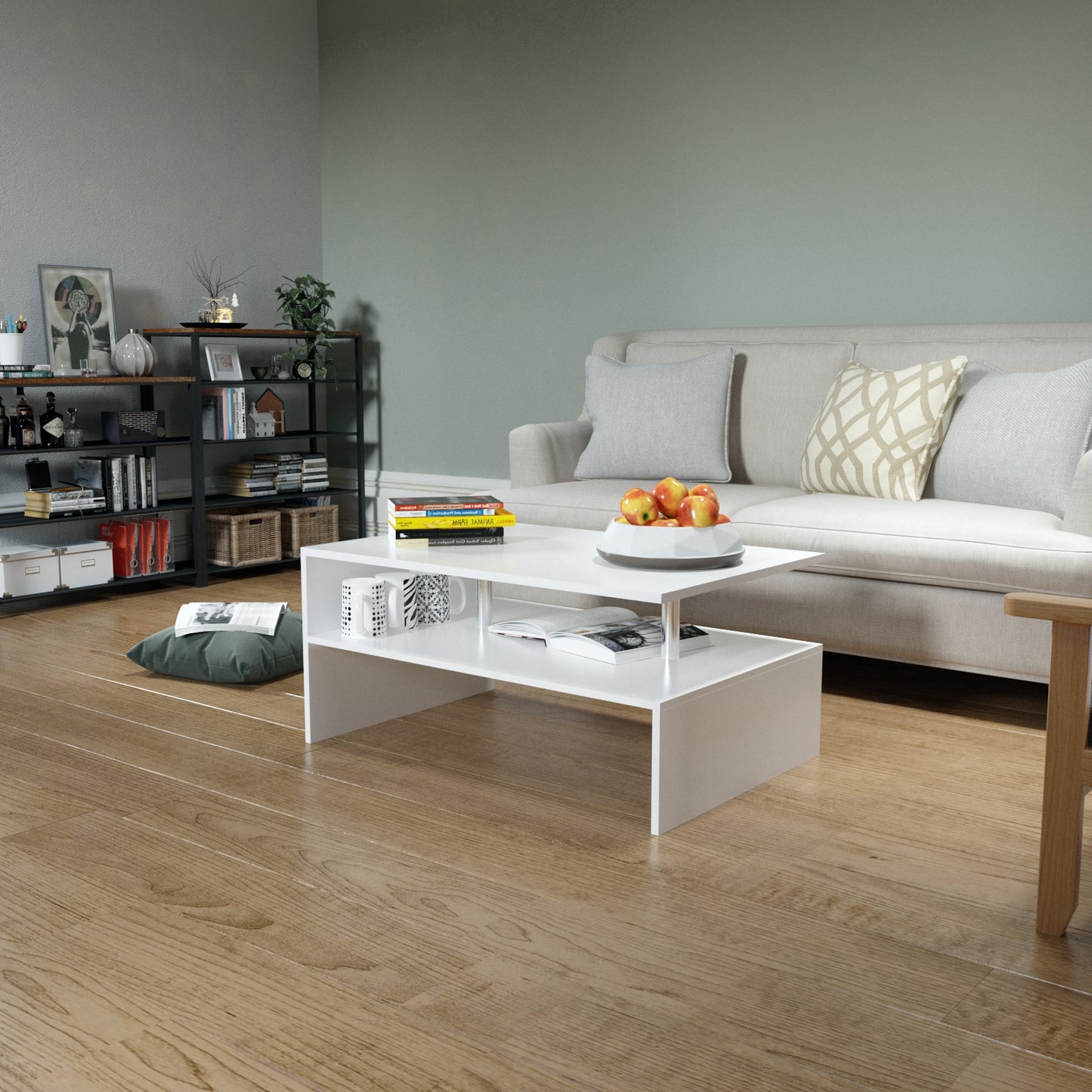 Coffee Table Sofa Side Table End Side Table with Shelf