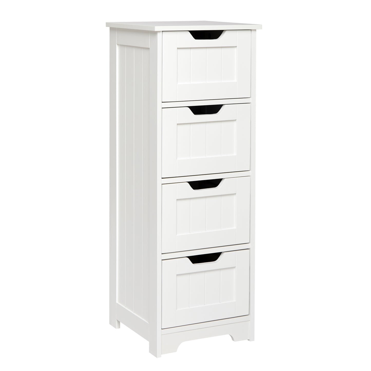Simple Bathroom Cabinet, White Color, Single Raw and 4 Drawers