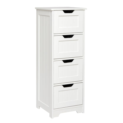 Simple Bathroom Cabinet, White Color, Single Raw and 4 Drawers