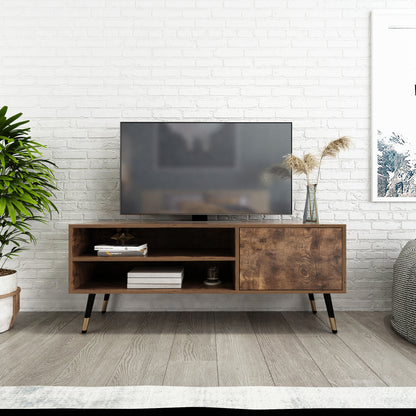 Retro and Industrial TV Cabinets, Antique Wood Grain Color, Single Door