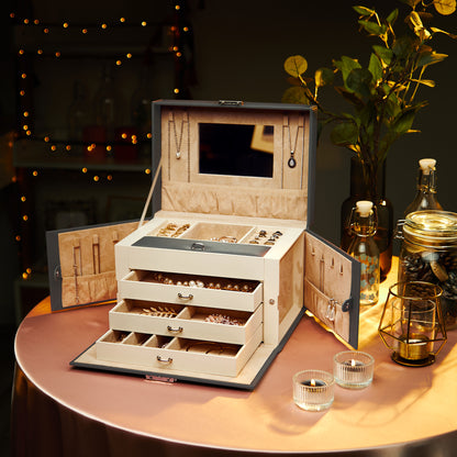 Jewellery Box, Pink/Black/Grey Color, Classic Design