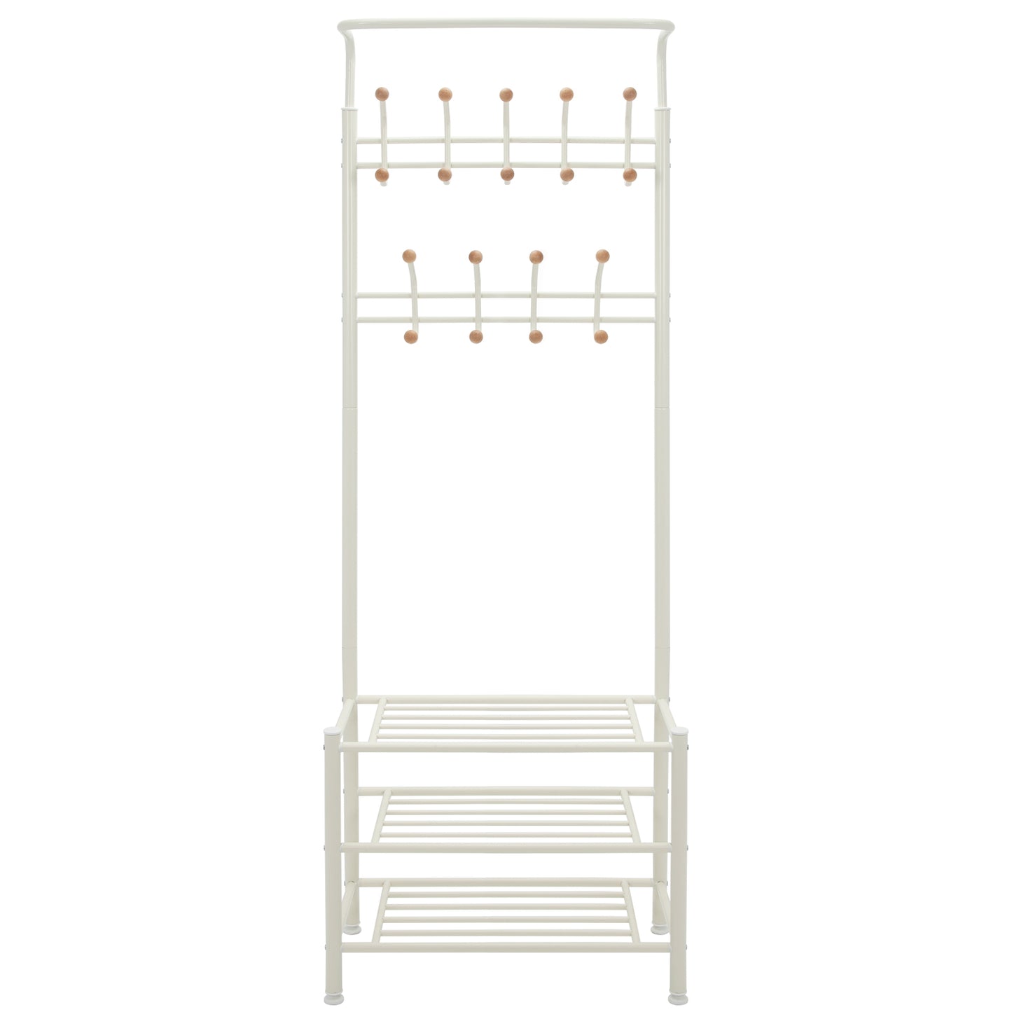 Hall Tree with Storage Bench, Thickened Steel Tube Assembled