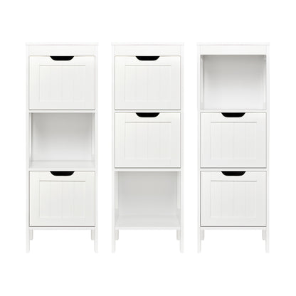 Simple Bathroom Cabinet, White Color, Single Raw, 2 Drawers