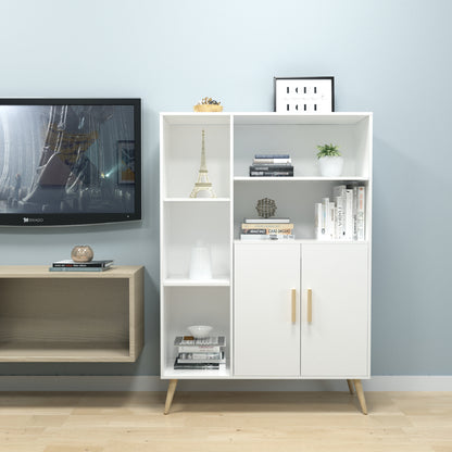 Modern Storage Cabinet, White Color, Adjustable Partitions