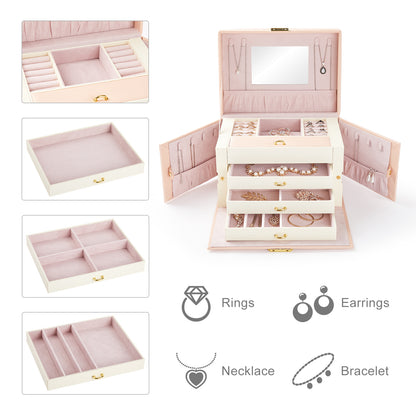 Jewellery Box, Pink/Black/Grey Color, Classic Design